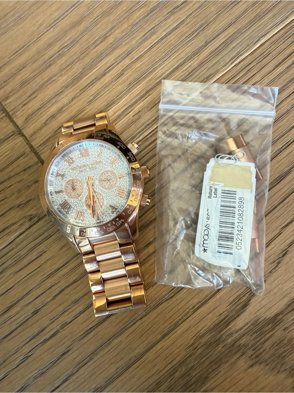Michael Kors Rose Gold Crystal Dial Women's Chronograph Watch